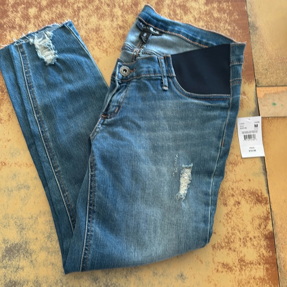 Indigo blue maternity jeans nwt size medium 6 / 8